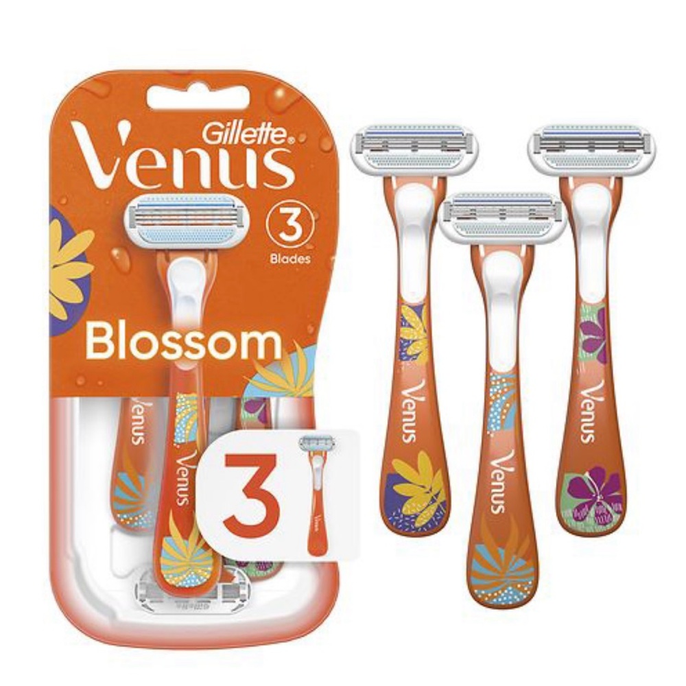 Gillette Venus Blossom 3-Blade Disposable Razors, 3ct